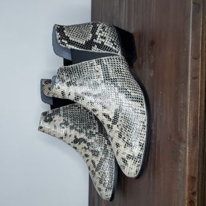 Seychelles snake skin bootie